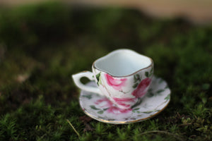 Vintage Miniature Floral Doll House Tea Cup Set