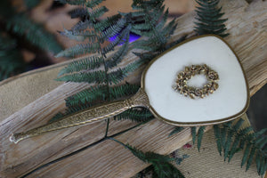 Antique Floral wreath Hand Mirror