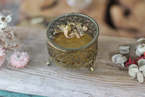 Antique Floral Dogwood Bird Jewelry Box