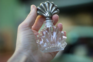 Antique Silver Seashell Perfume Bottle