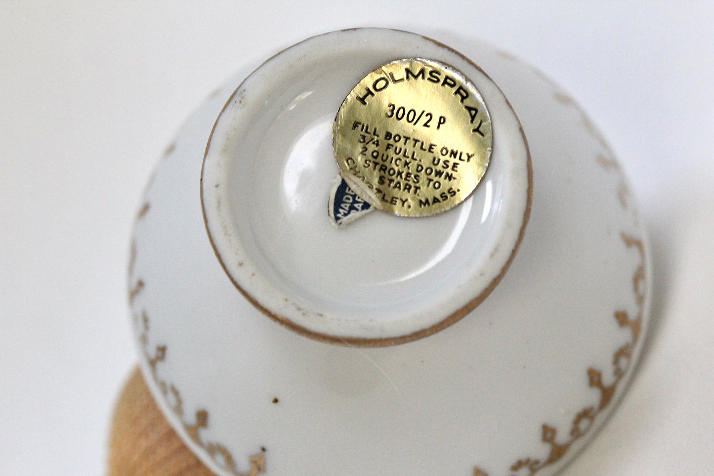 Antique Floral Holmspray Porcelain Perfume Bottle