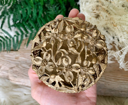 Vintage Stylebuilt Dogwood Flowers Birds Trinket