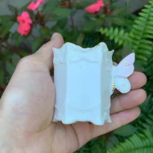 Antique Butterfly Porcelain Tea Cup
