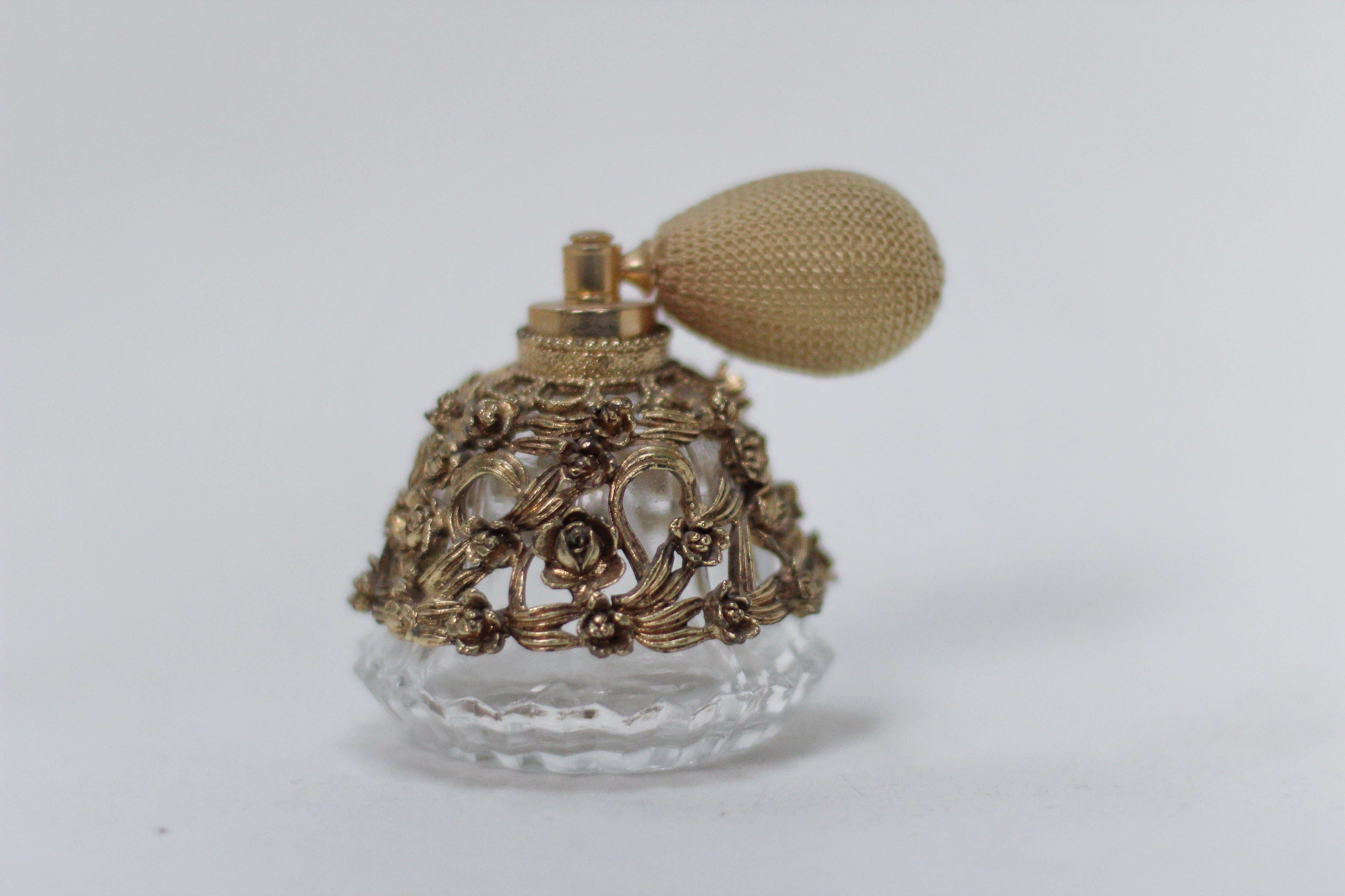 Antique Floral Atomizer Perfume Bottle