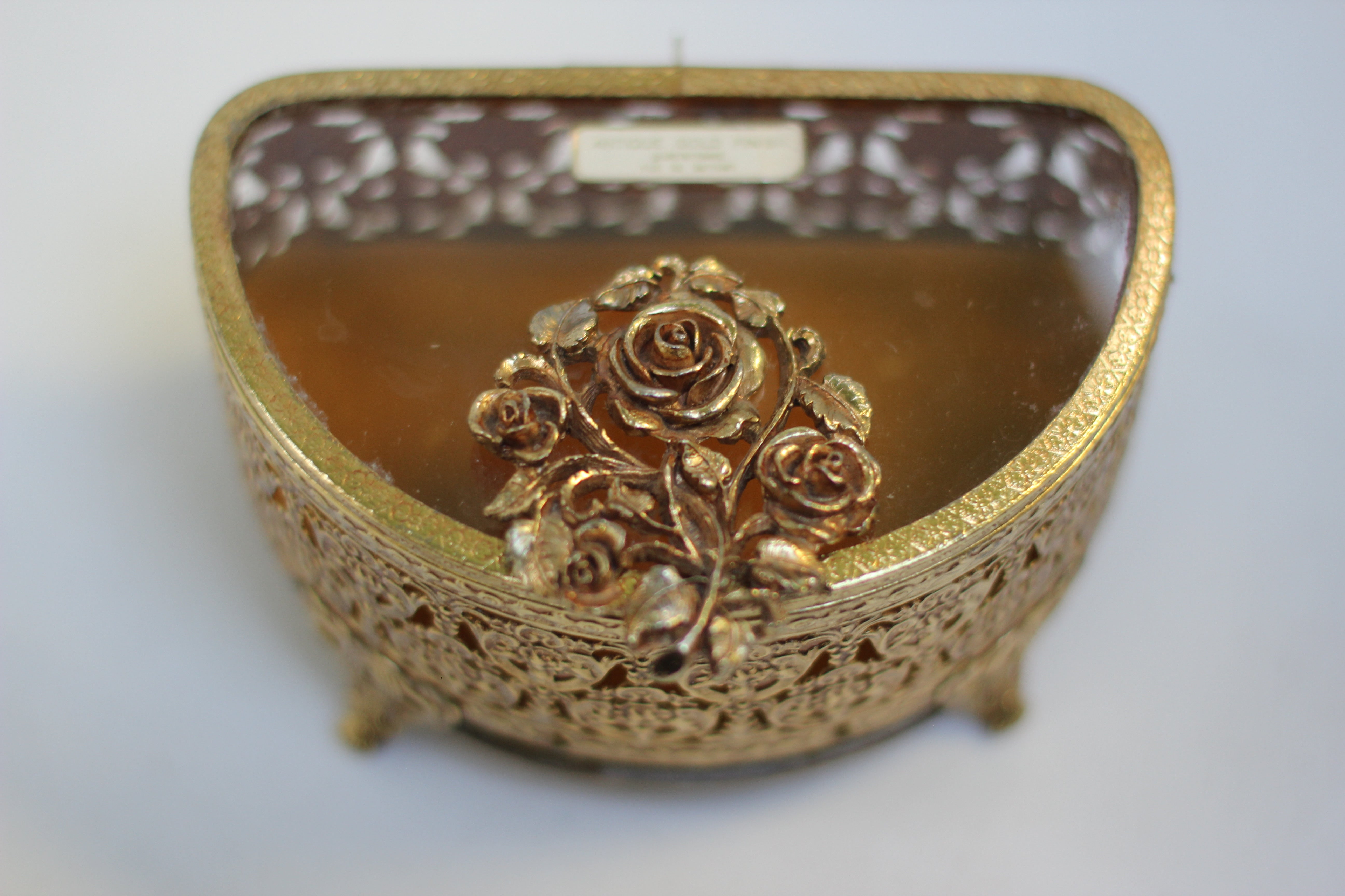 Antique Stylebuilt Floral Jewelry Box