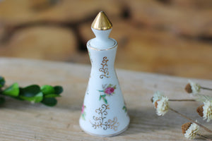 Antique Irice Tall Floral Porcelain Perfume Bottle