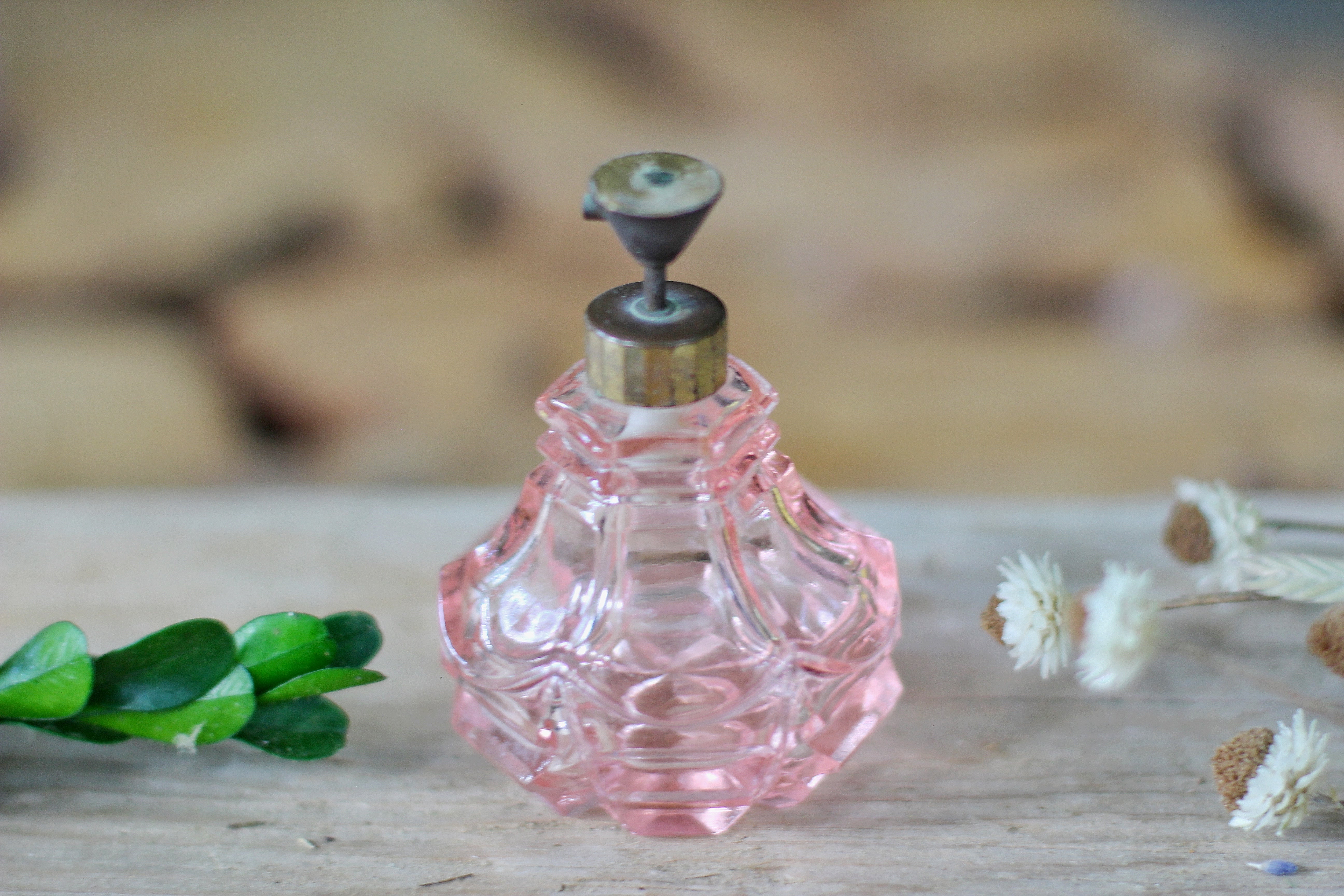 Vintage Pink Perfume Bottle