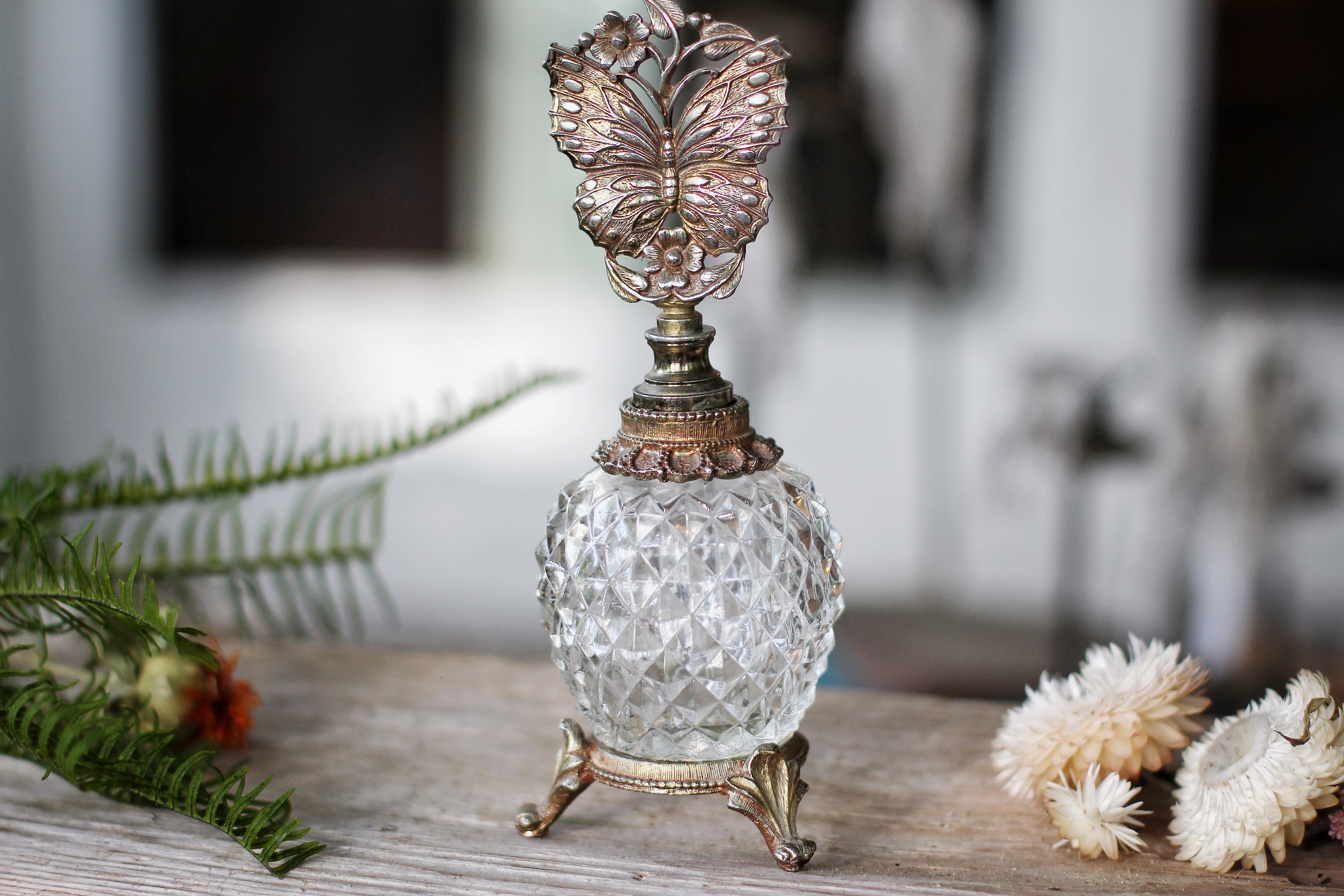 Antique Rare Matson Butterfly Perfume Bottle