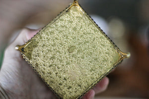 Antique Square Beveled Glass Jewelry Box