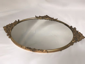 Antique French Victorian Hanging Mirror Tray