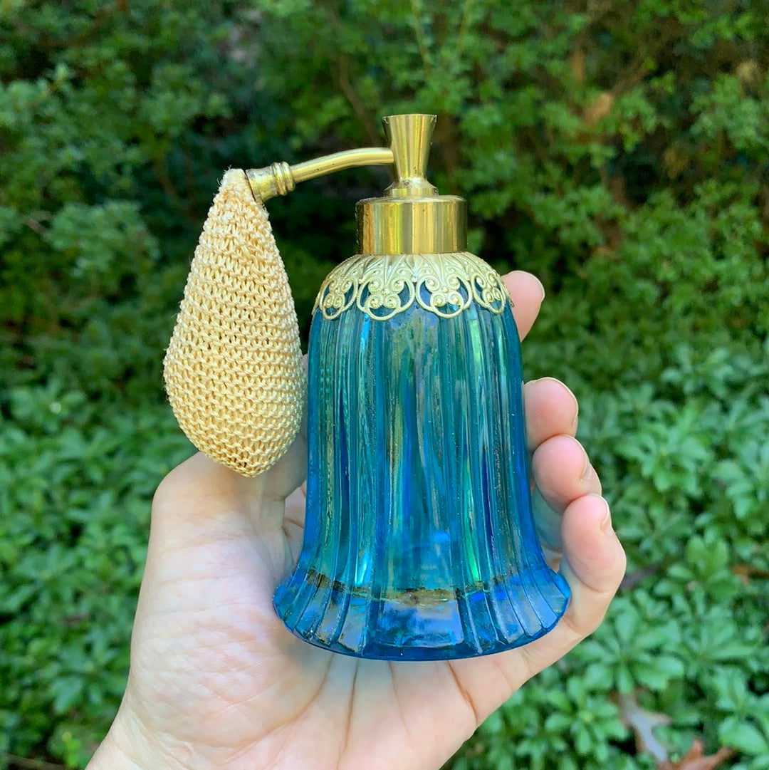 Antique Blue Filigree Perfume Bottle