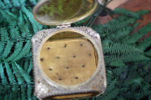 Antique Filigree Amber Glass Jewelry Box