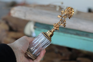 Antique Stylebuilt Tall Rose Perfume Bottle