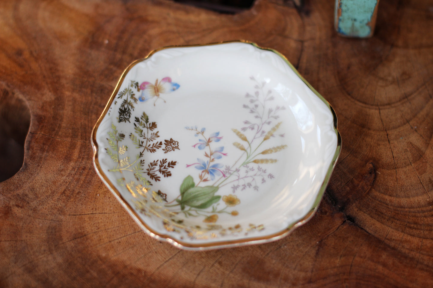 Vintage Mitterteich Bavaria Floral Tiny Porcelain Dish