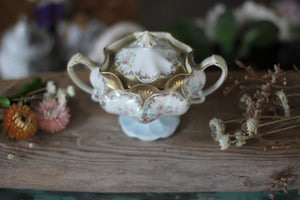 Antique R S Prussia Floral Porcelain Sugar Bowl