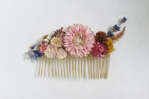 Preorder * Rustic Dried Flowers Hair Comb