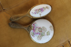 Antique Porcelain Hydrangeas Floral Vanity Set