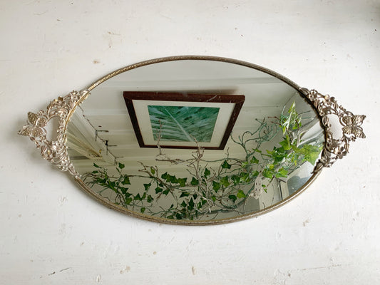 Antique Butterflies Mirror Tray