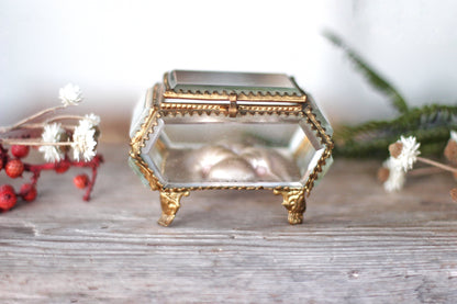 Antique French Victorian Pink Tuft Padding Jewelry Box