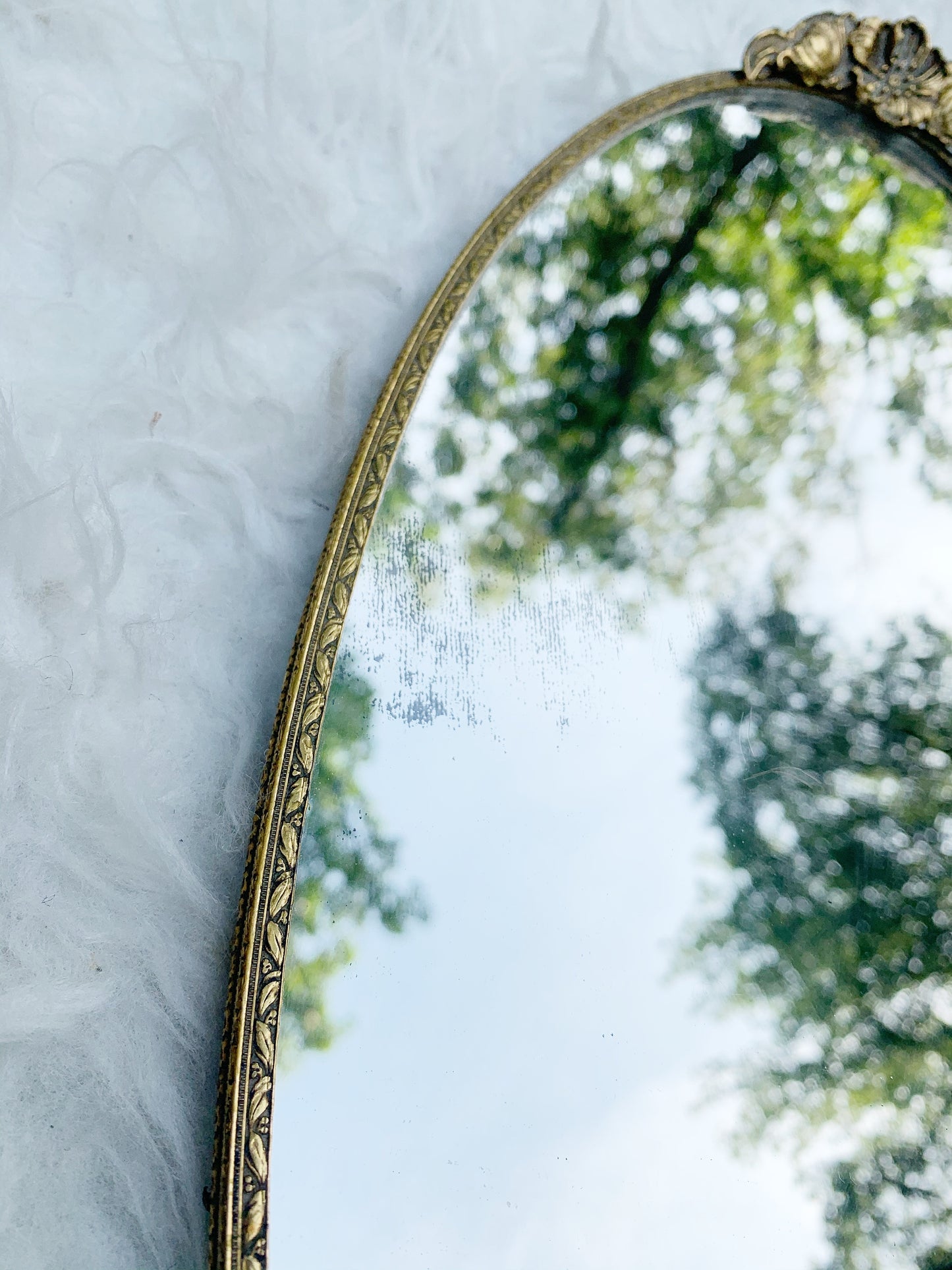 Vintage Dogwood Vanity Mirror