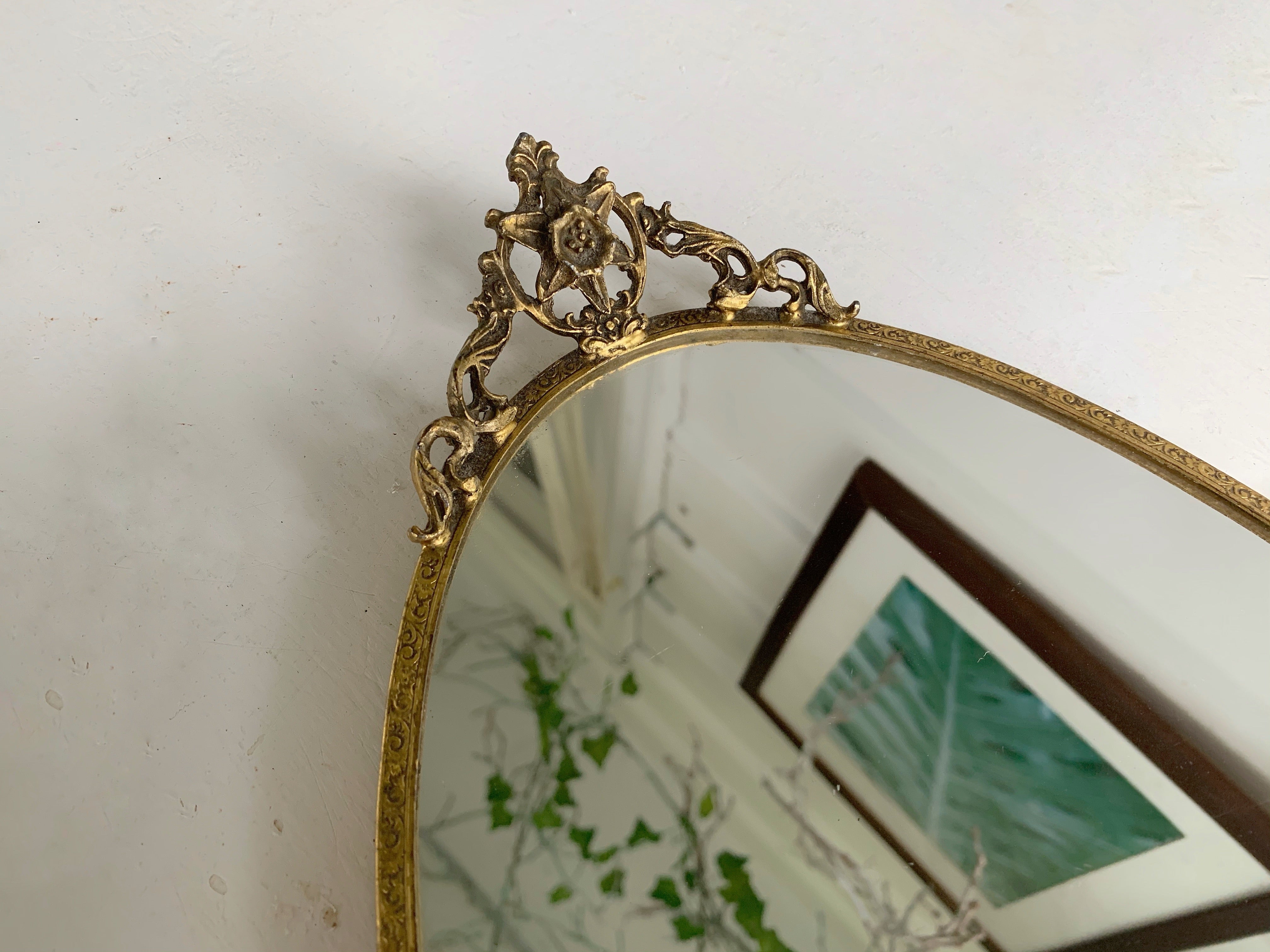 Floral Antique Mirror Tray