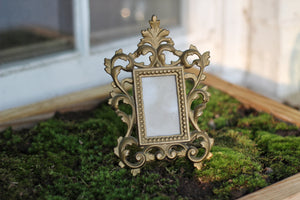 Antique Small Cast Iron Victorian Bronze Frame
