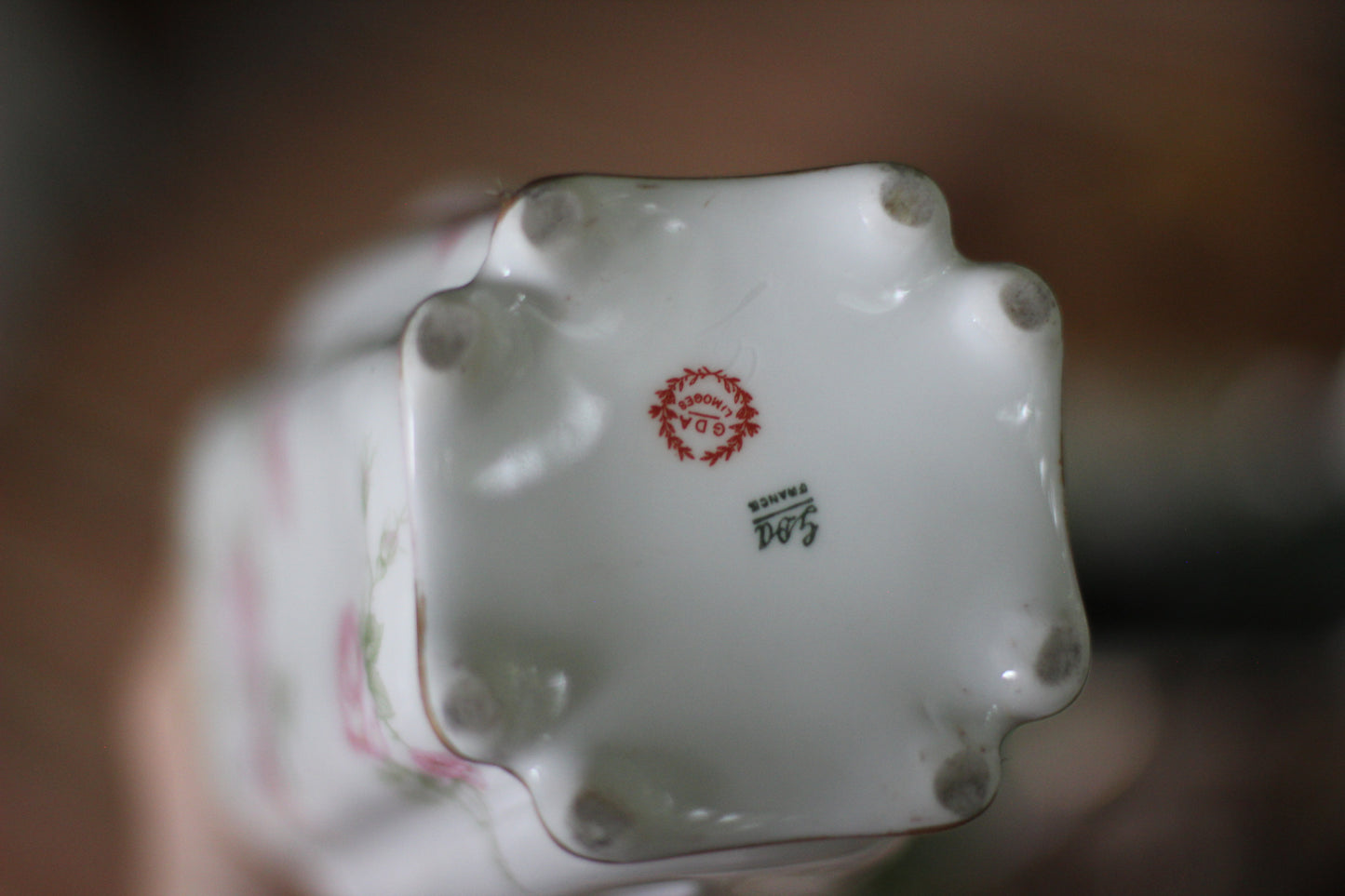 Vintage Limoges Floral Leaves Porcelain Tea Pot