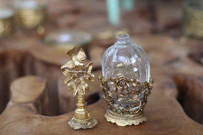 Antique Matson Roses Birds Dogwood Flowers Perfume Bottle