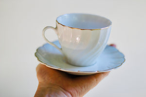 Antique Pastel Blue Tea Cup Set