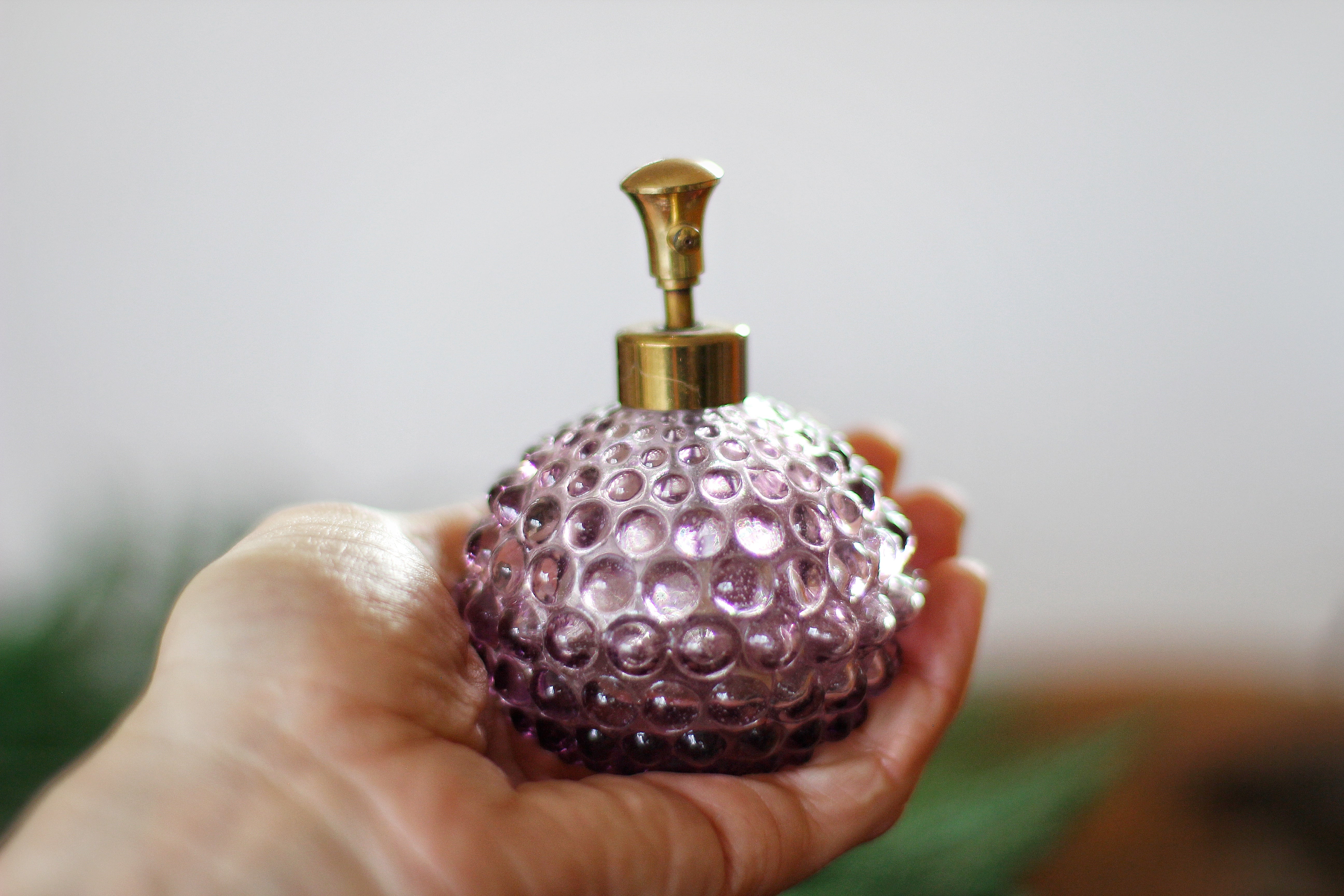 Antique Purple Hobnail Perfume Bottle