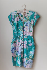 Vintage Floral Green Carol Anderson Dress