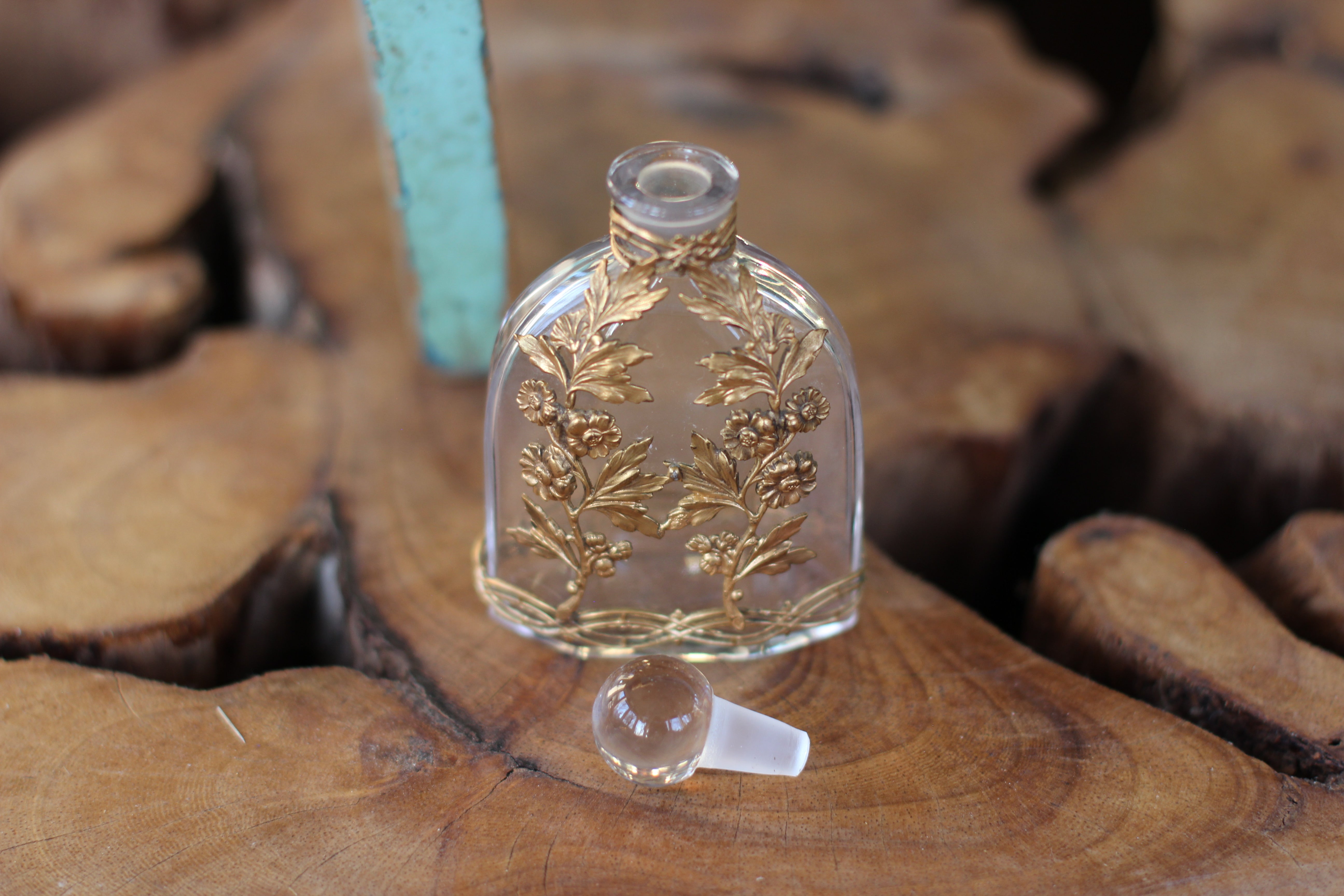Antique Crystal Filigree Collar Perfume Bottle