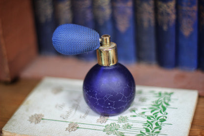 Antique Crackled Royal Blue Automizer Perfume Bottle