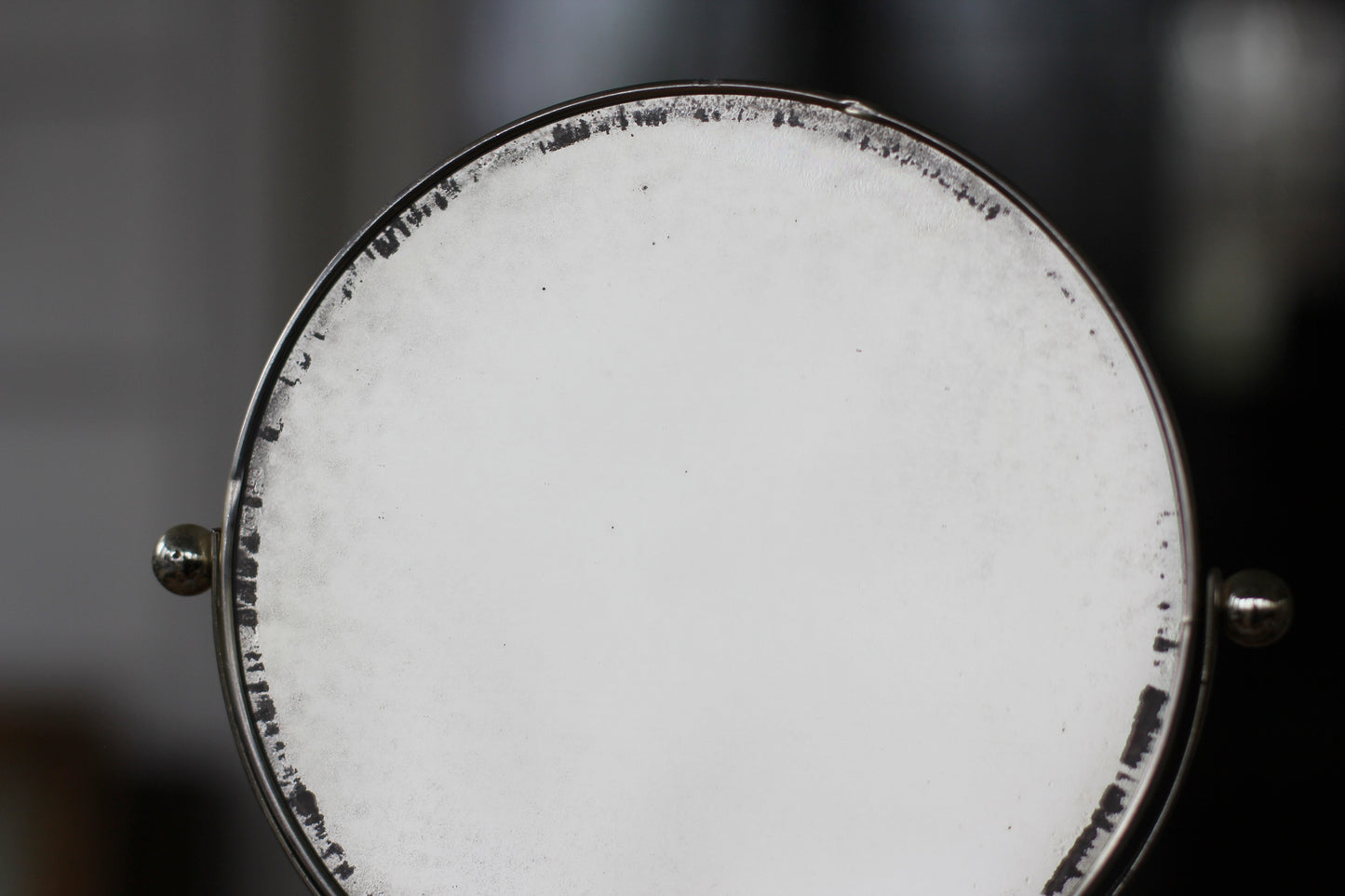Vintage Silver Bird Vanity Pedestal Mirror on Base 2 Sided Magnifier