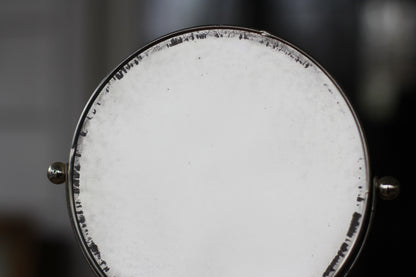 Vintage Silver Bird Vanity Pedestal Mirror on Base 2 Sided Magnifier