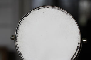 Vintage Silver Bird Vanity Pedestal Mirror on Base 2 Sided Magnifier