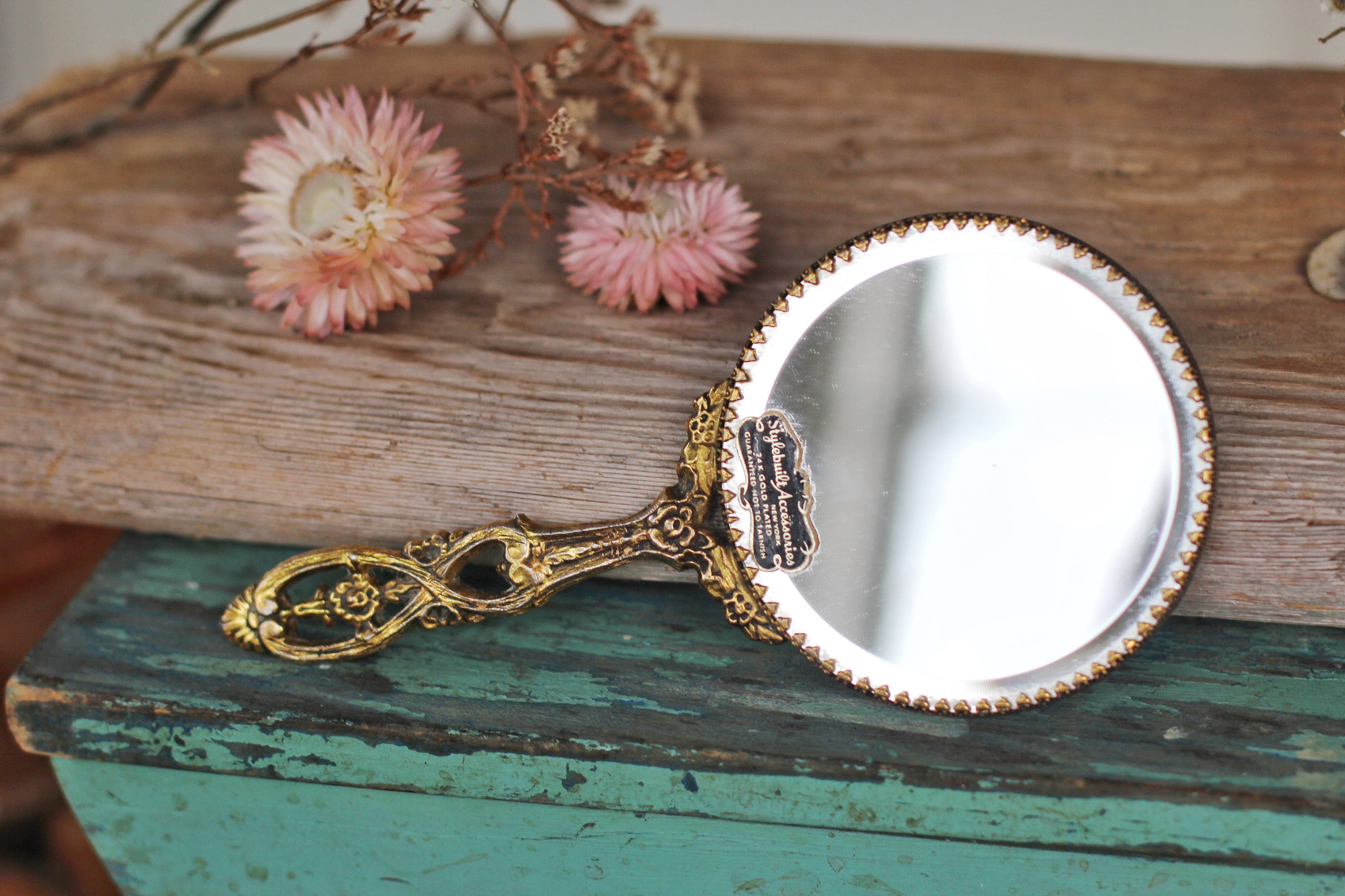 Antique Miniature Stylebuilt Hand Mirror