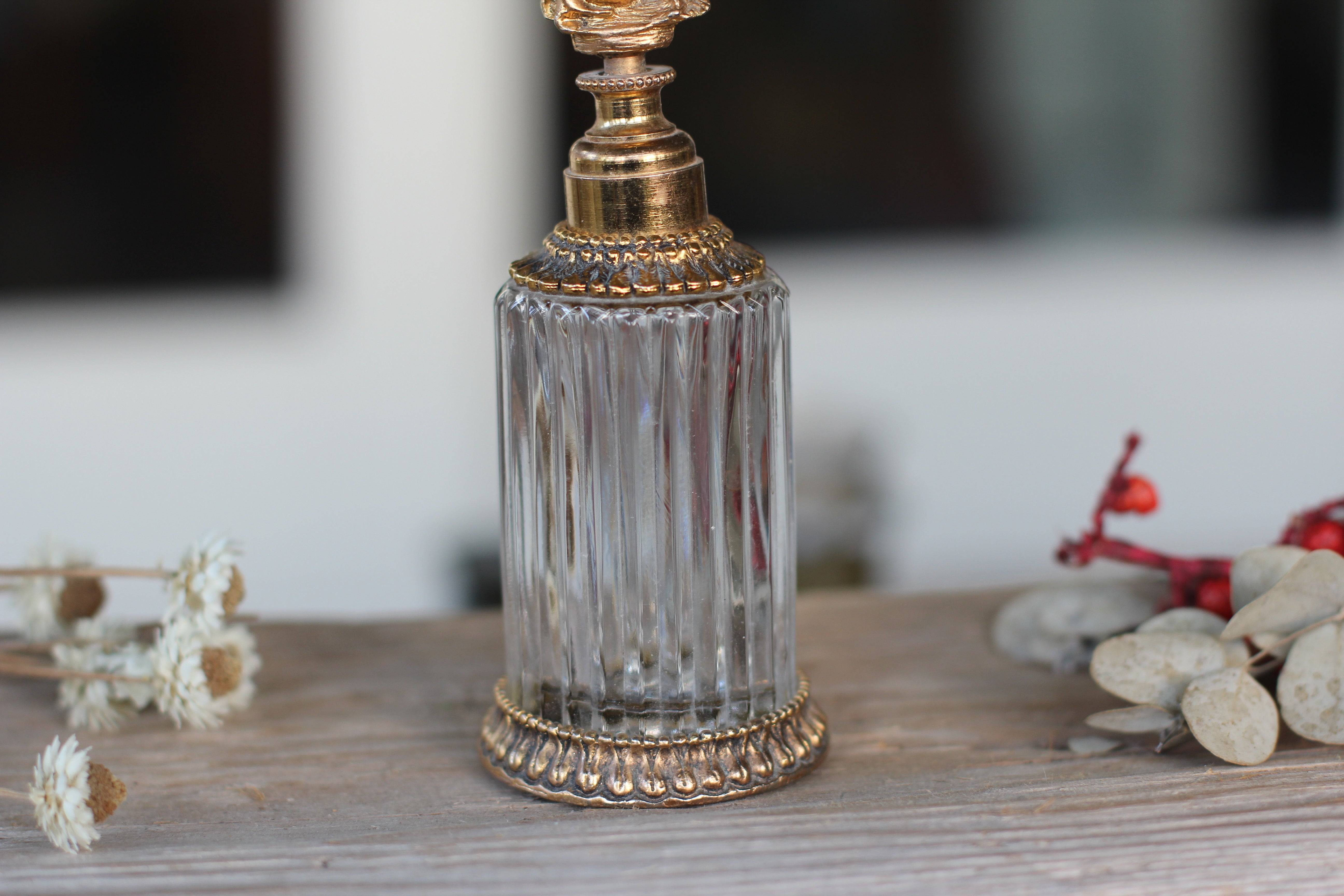 Antique Stylebuilt Tall Rose Perfume Bottle