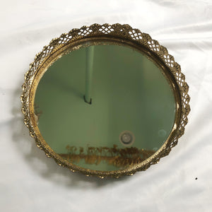 Vintage Circular Mirror Tray