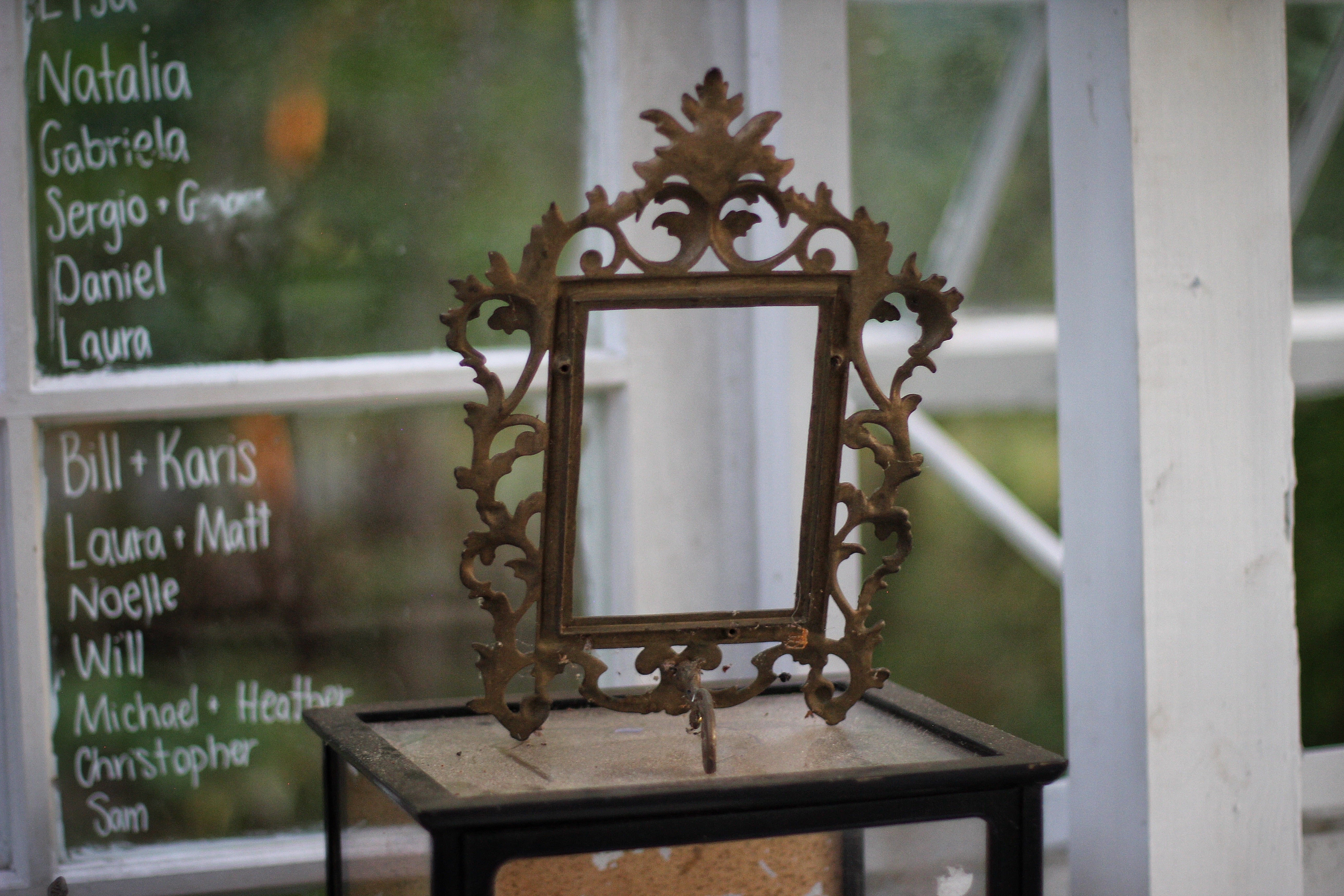 Antique Cast Iron Victorian Bronze Frame