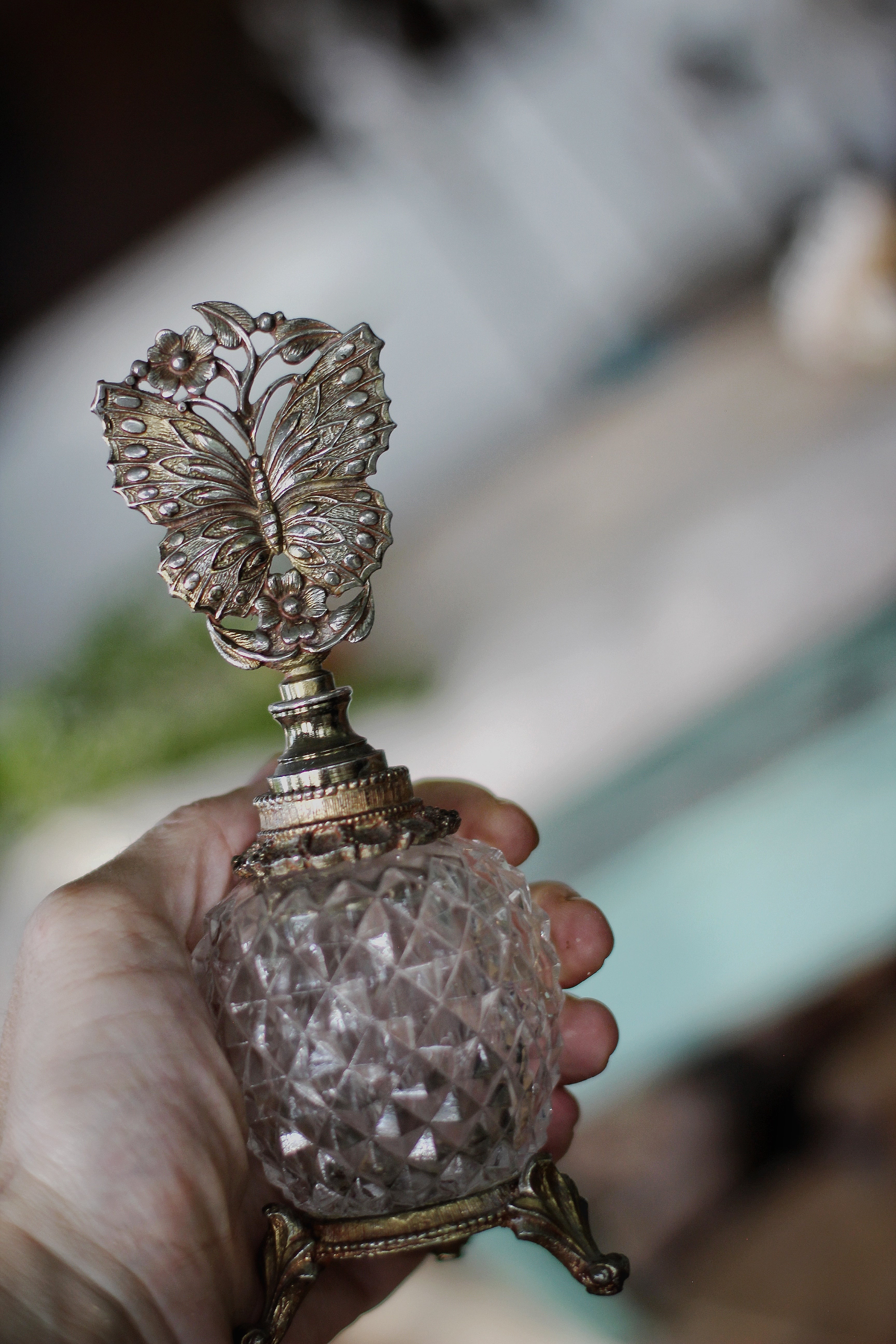 Antique Rare Matson Butterfly Perfume Bottle