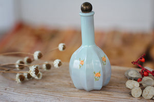 Antique Floral Roses Light Blue Perfume Bottle