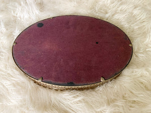 Antique Oval Filigree Mirror Tray