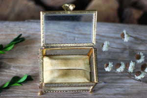 Antique Beveled Glass Ring Box