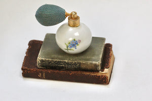 Antique Floral Porcelain Forget-me-not Perfume Bottle