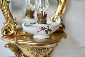 Antique Florentine Syroco Framed Mirror Shelf