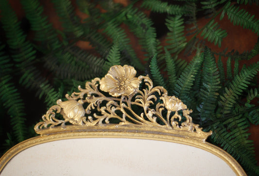 Antique Floral Dogwood Matson Mirror Tray