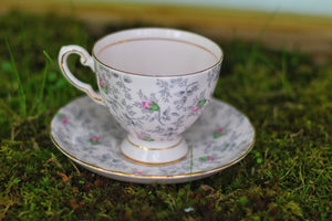 Vintage Pink Floral Tuscan Tea Cup Set