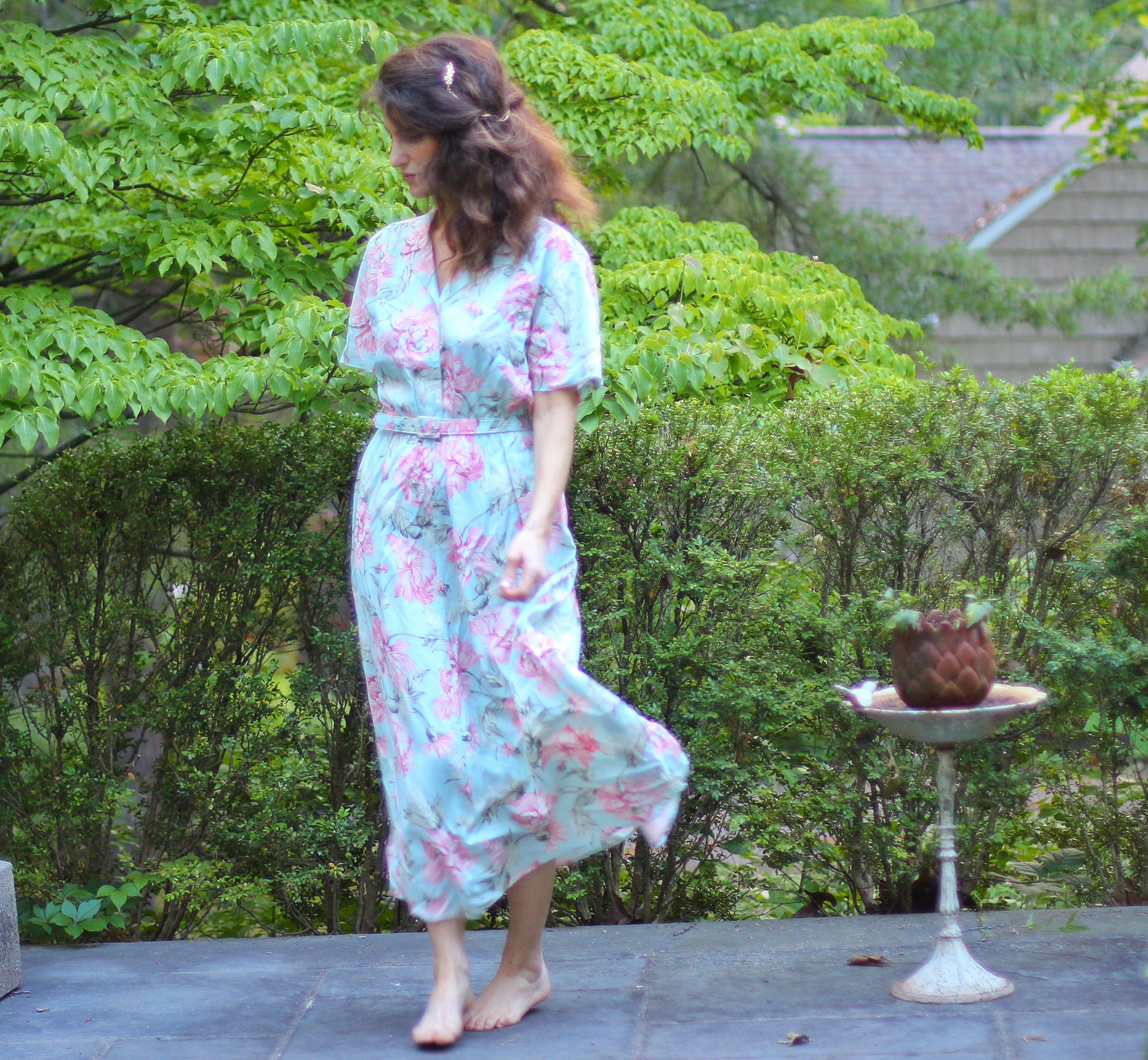 Vintage Peonies Floral Carol Anderson Dress