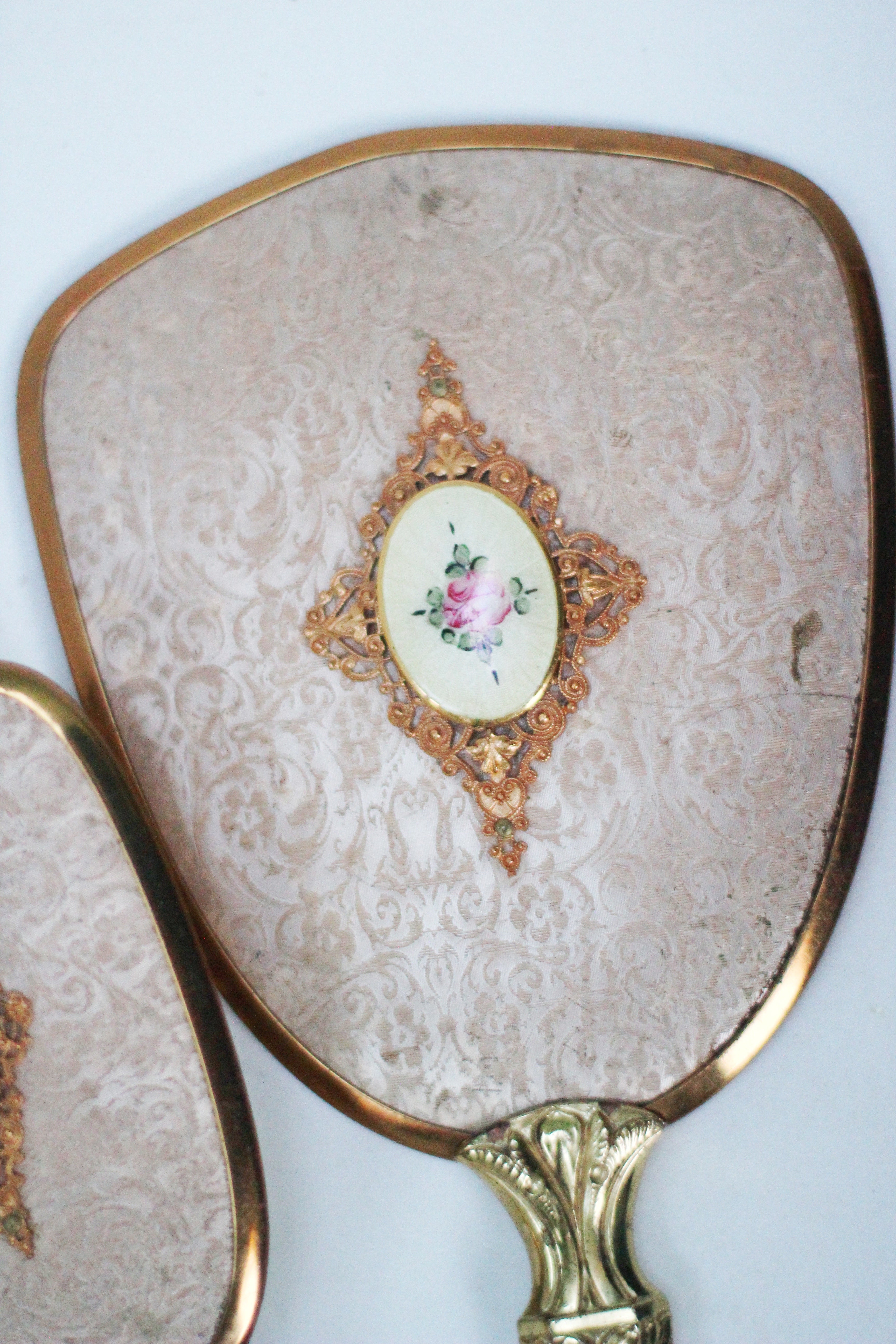 Antique Pink Floral Vanity Set